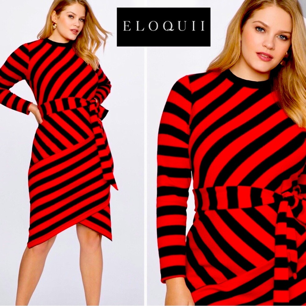 Eloquii Blocked Stripe Dress Sz 22